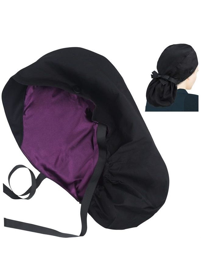 ABAMERICA Scrub Cap Women Surgical Cap Nurse Hat with Ponytail Holder for Long Hair, Single Layer Or Satin Line Scrub Caps Personalized Scrub Hat  - Image 1