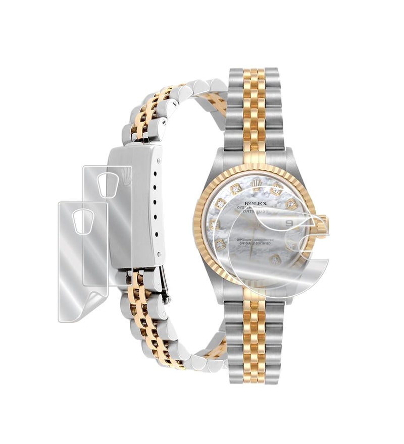 IPG for Rolex Lady - Datejust Oyster Gold Watch Hydrogel Screen Protector (2 Units) + Clasp Protector (2 Units) Invisible HD Clear Film Anti Scratch Guard-Smooth for LadyOysterGold - Image 3