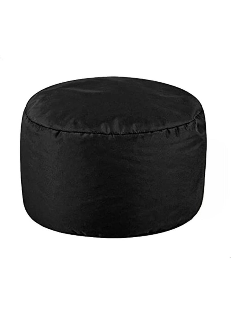 Round Floor Pouf – Lightweight & Durable – 35x45x35 cm – Multi-Use Beanbag for Home or Office (Black) - Image 1