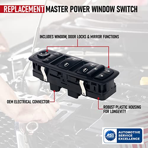AA Ignition Driver Side Master Power Window Switch - Compatible with Chrysler & Dodge Mini Vans - 2008-2009 Town and Country, 08, 09 Grand Caravan - Replaces 4602535AG, 4602535AF, 4602535AC, 4602535AE, 901-401R - Image 5