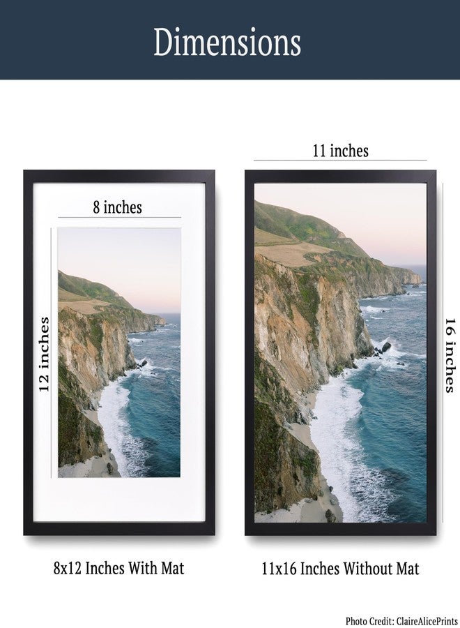 Airy Abode Black Picture Frame 11x16 Matted to 8x12 Inches (Optional) - Image 3