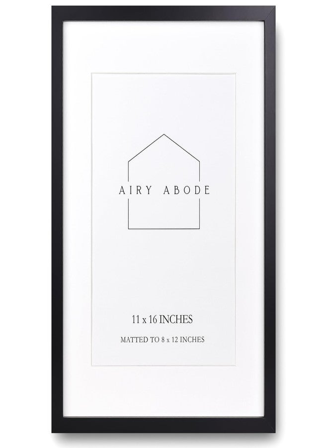 Airy Abode Black Picture Frame 11x16 Matted to 8x12 Inches (Optional) - Image 1
