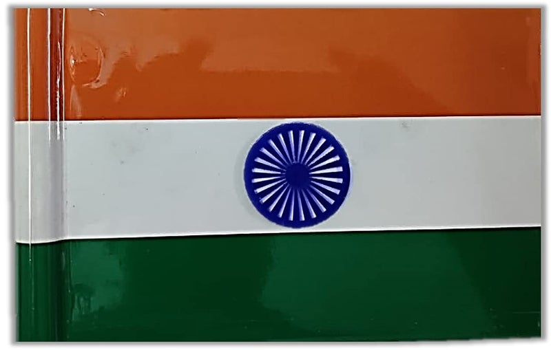 UNIq Indian 3D Car Flag - Outdoor Bonnet Décor With Golden Metal Rod Suitable for All Models, Made of Aluminium - Image 2