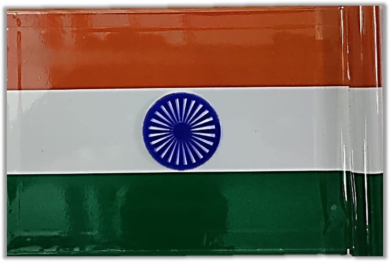 UNIq Indian 3D Car Flag - Outdoor Bonnet Décor With Golden Metal Rod Suitable for All Models, Made of Aluminium - Image 3