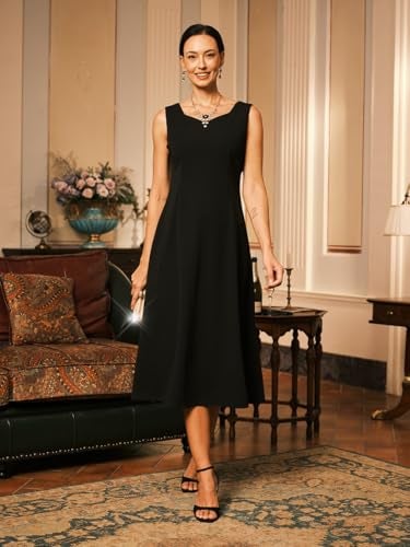 ORAULISA Women's Maxi Dresses 2 Piece Outfit Wedding Guest Cocktail Tea Party Dress Ruffle Lace Floral Casual Formal Evening Dress Black - Image 5