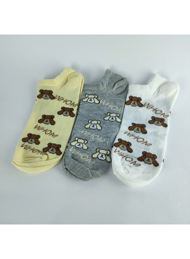 3 pairs of women's short socks - high-quality cotton material - Image 5