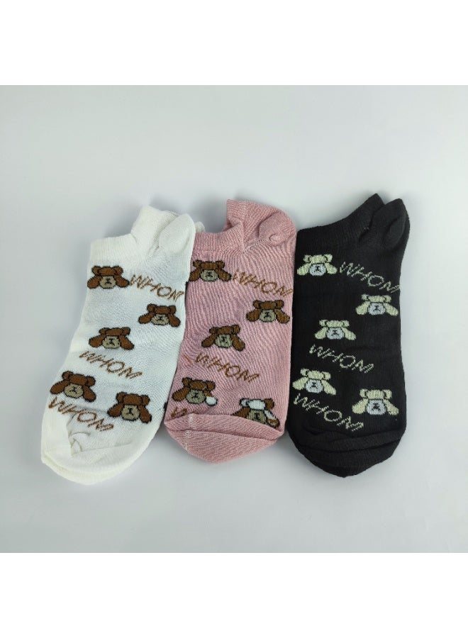 3 pairs of women's short socks - high-quality cotton material - Image 4