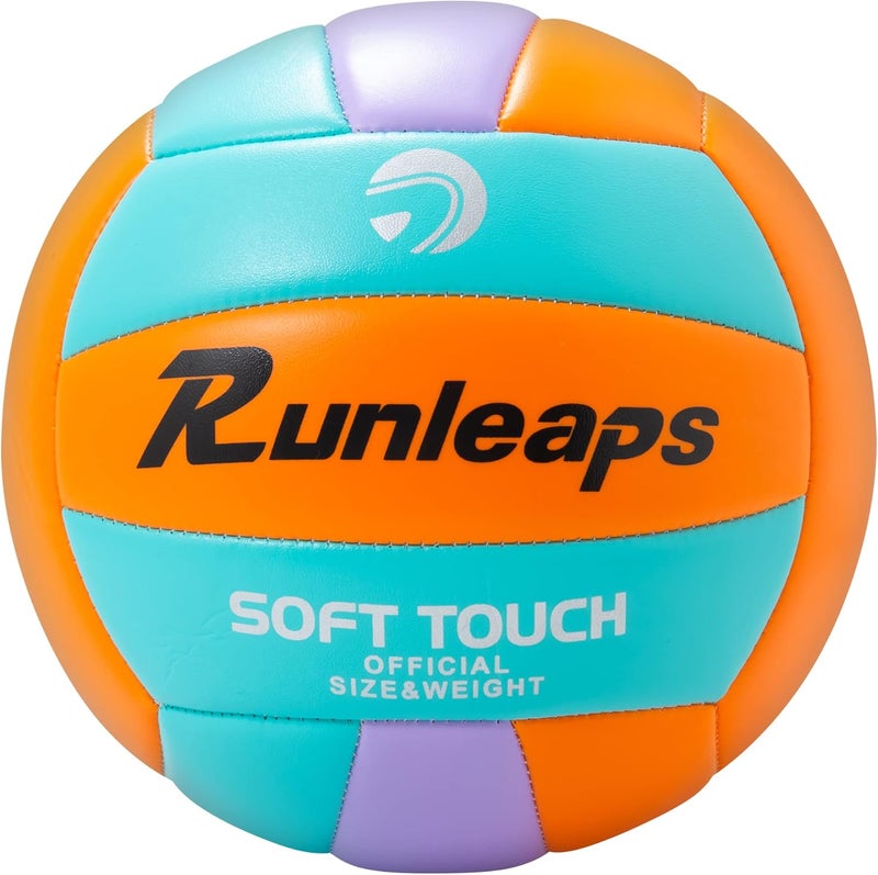 Runleaps Beach Volleyball Official Size 5 Soft Waterproof Volleyball Sand Sports PU Ball for Indoor, Outdoor, Pool, Gym, Training - Image 1