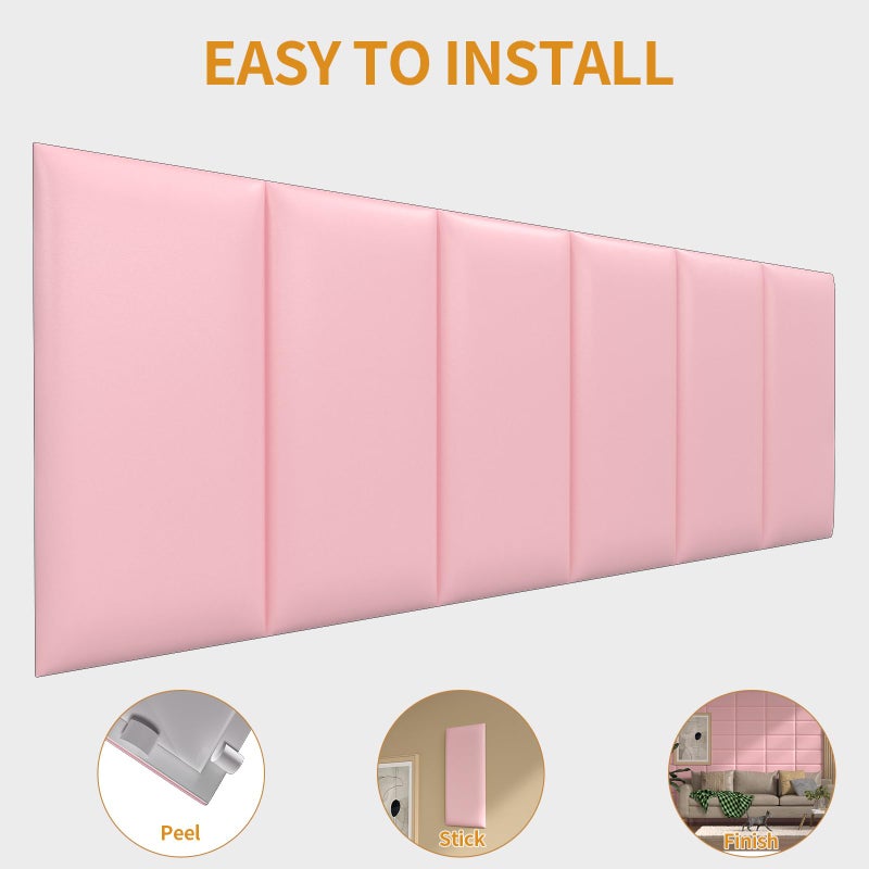 Greymond Headboards Wall Panel for Twin, Self-Adhesive 3D Wall Panels, Upholstered Wall Panel for Bedroom/Living Room (4 Pieces 9.84 in x 23.6 in) - Image 5