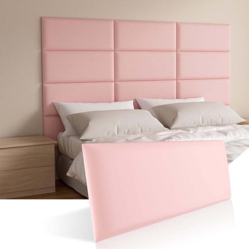 Greymond Headboards Wall Panel for Twin, Self-Adhesive 3D Wall Panels, Upholstered Wall Panel for Bedroom/Living Room (4 Pieces 9.84 in x 23.6 in) - Image 1