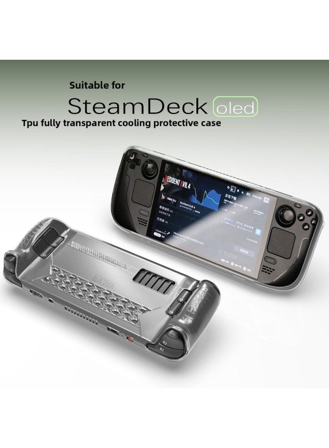 For Steamdeck OLED Protective Shell TPU Soft Transparent Heat Dissipation Non-slip STEAMDECK Smooth Protective Cover-Product Color:Transparent-Model:steamdeck Oled - Image 2