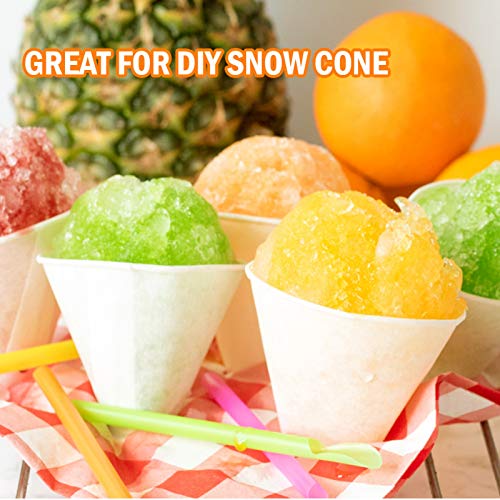 AQUEENLY 100 Snow Cone Cups, Wax Coated Leakproof Cone Paper Cups for Slush, Shaved Ice, Water - 6OZ, White - Image 5