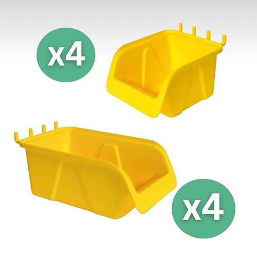 WallPeg Peg Board Bin Kit - Kit PB-4 - Pegboard Accessories for Garage Storage & Tool Organizer - Workbench Bins Pegboard Accessories - Image 2