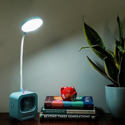 Lexton Cute Bunny LED Study Table Lamp for Kids | Eye-Friendly Reading Desk Light with 360° Adjustable Flexible Neck | Decorative Bedside Lamp for Children Bedroom & Study Room - Image 1