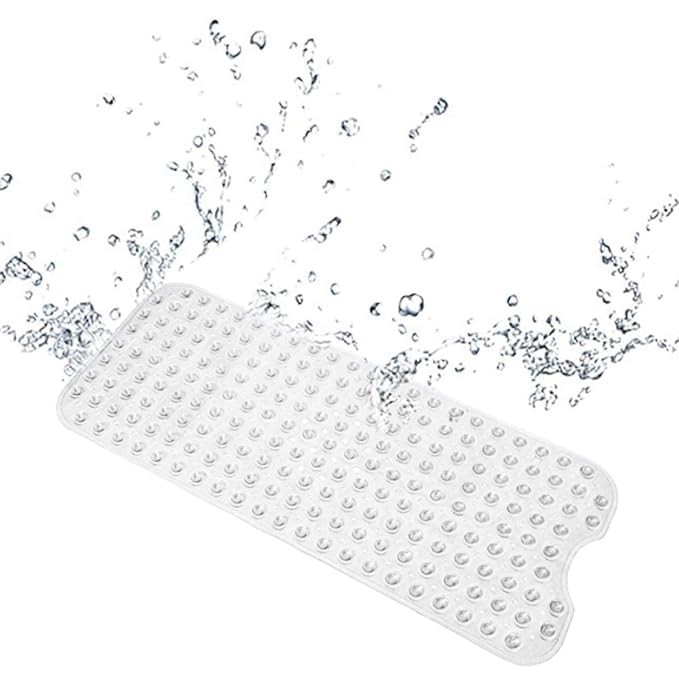 Whimsical PVC Nonslip Bath Mat Extra Soft Eco Friendly Mat for Kids, Anti Bacterial Machine Washable Bathroom Shower Mat. (Transparent Color, 100 x 40 cm Size, 1-pcs) - Image 1