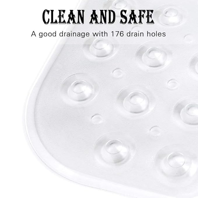 Whimsical PVC Nonslip Bath Mat Extra Soft Eco Friendly Mat for Kids, Anti Bacterial Machine Washable Bathroom Shower Mat. (Transparent Color, 100 x 40 cm Size, 1-pcs) - Image 5