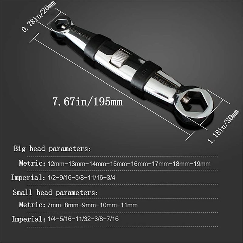 Deoxys Adjustable Wrench 23 in 1 Universal Wrench Set Ratchet Adjustable Wrench 719 MultiFunction Suitable for Car Repair - Image 2