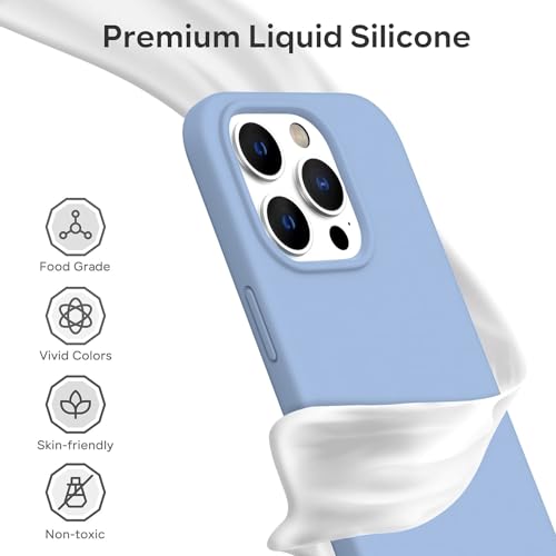 DIZORO Compatible for iPhone 15 Pro Case 6.1, Slim Liquid Silicone 3 Layers Full Covered Soft Gel Rubber Phone Case Protective Case Cover 6.1 Inch - Official Blue - Image 4