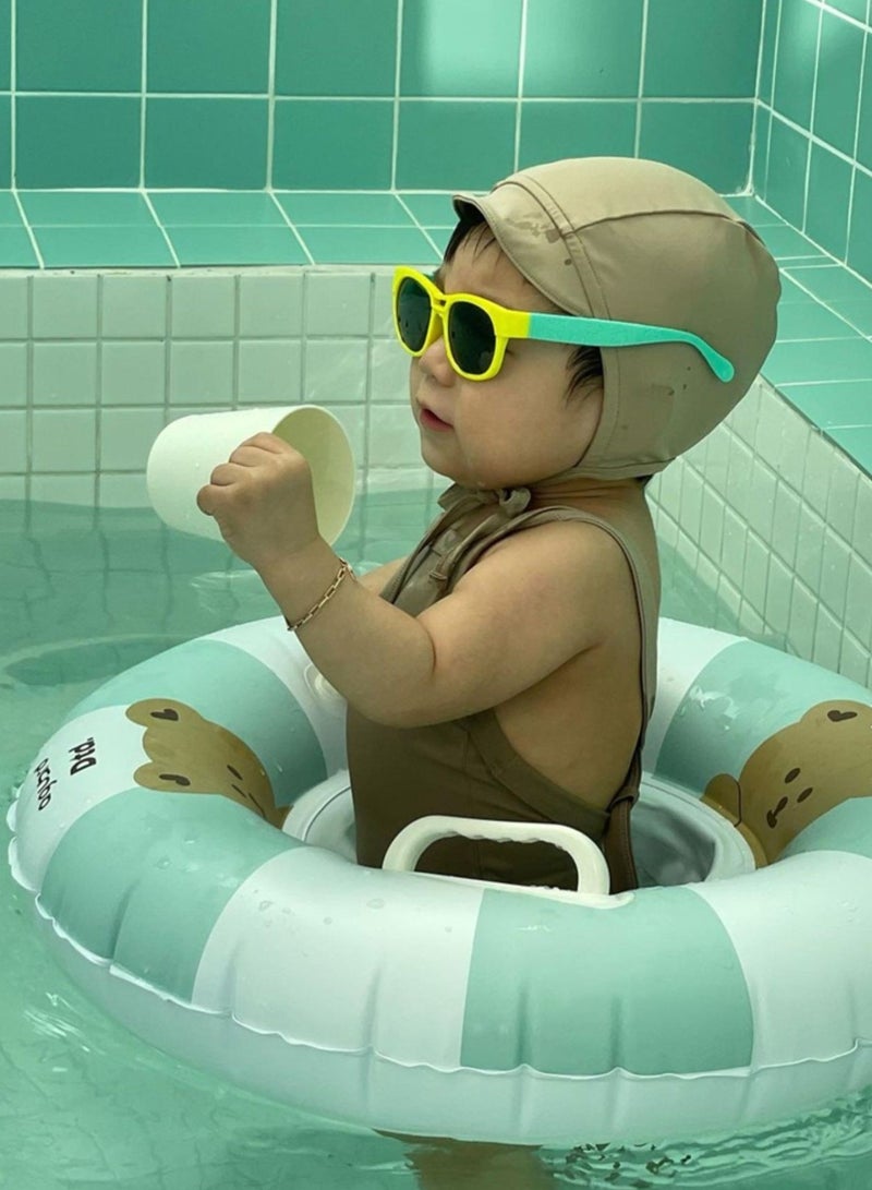 Adjustable Inflatable Swimming Ring for Children，Blue Teddy Bear Reinforced Children's Lifebuoy, Outdoor Swimming Safety Seat，Swimming circle - Image 3