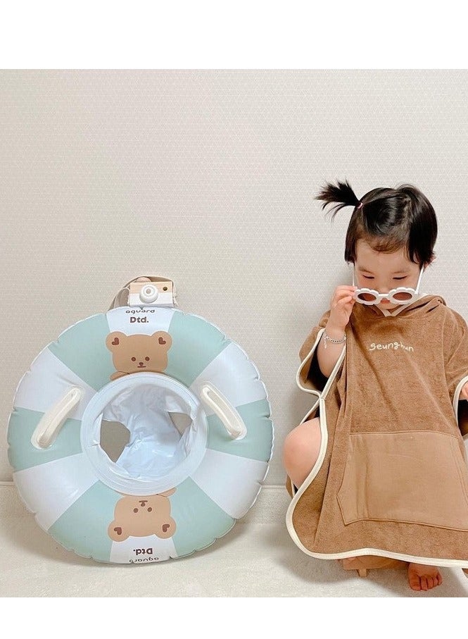 Adjustable Inflatable Swimming Ring for Children，Blue Teddy Bear Reinforced Children's Lifebuoy, Outdoor Swimming Safety Seat，Swimming circle - Image 4