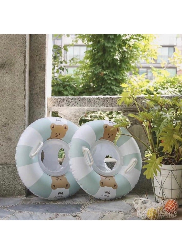Adjustable Inflatable Swimming Ring for Children，Blue Teddy Bear Reinforced Children's Lifebuoy, Outdoor Swimming Safety Seat，Swimming circle - Image 5