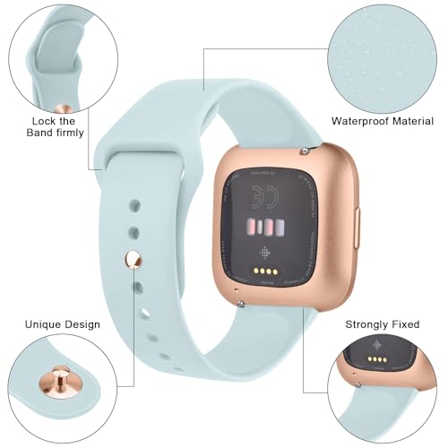 Meliya Silicone Bands Compatible with Fitbit Versa 2 Bands Women Men, Classic Adjustable Sport Replacement Wristbands for Fitbit Versa 2/1 / Lite/SE (Succulent) - Image 2
