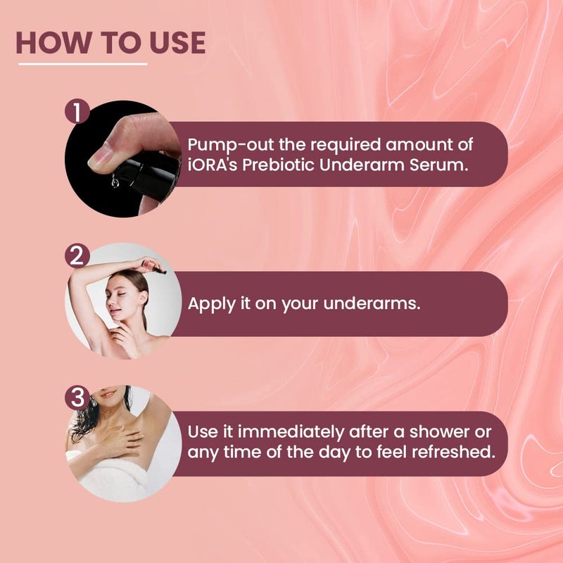 iORA Prebiotic Underarm Serum 30ml  Brightens reduces pigmentation  controls odor for dark underarms  Enriched with Neem Green Tea Licorice  essential oils  For Men  Women - Image 3