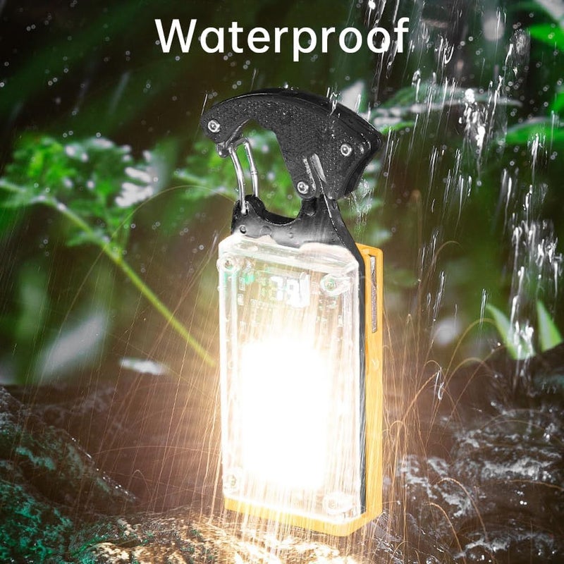 PROSFIA PROSFIA Mini Pocket Outdoor Safety Cutter Tool Keychain Worklight LED Tactical Torch Flashlight Solar Charging Multifunctional Emergency Portable Keychain Flashlight Yellow  - Image 5