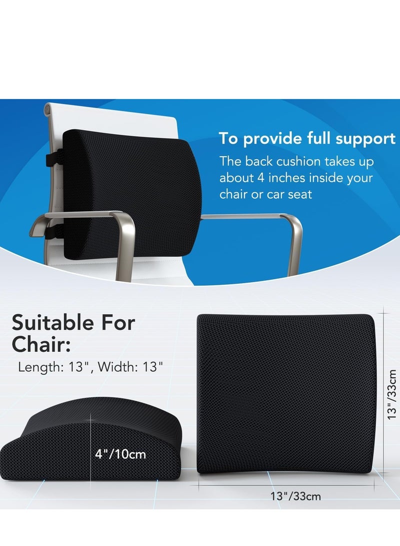TRASSLE Chair Cushion, Seat Cushion for Office Chair, Lumbar Support Pillow for Chair, Car Seat Cushion, Back Support Memory Foam Pillow Washable Cover  - Image 2