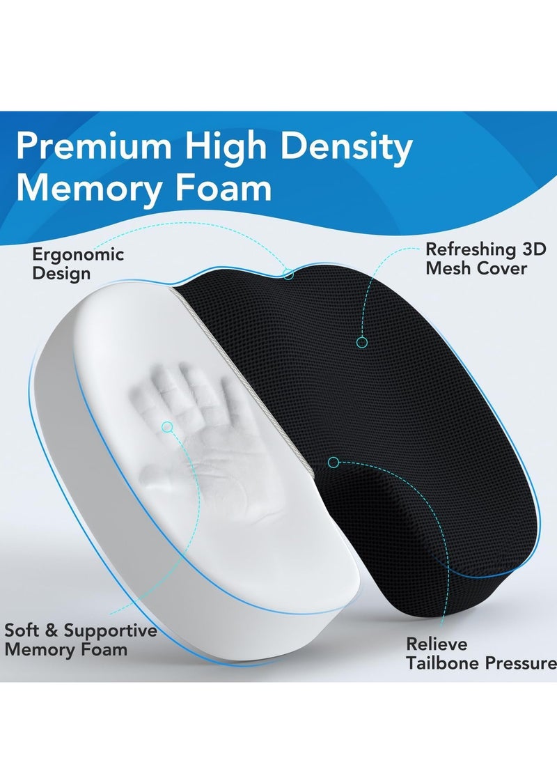 TRASSLE Chair Cushion, Seat Cushion for Office Chair, Lumbar Support Pillow for Chair, Car Seat Cushion, Back Support Memory Foam Pillow Washable Cover  - Image 4