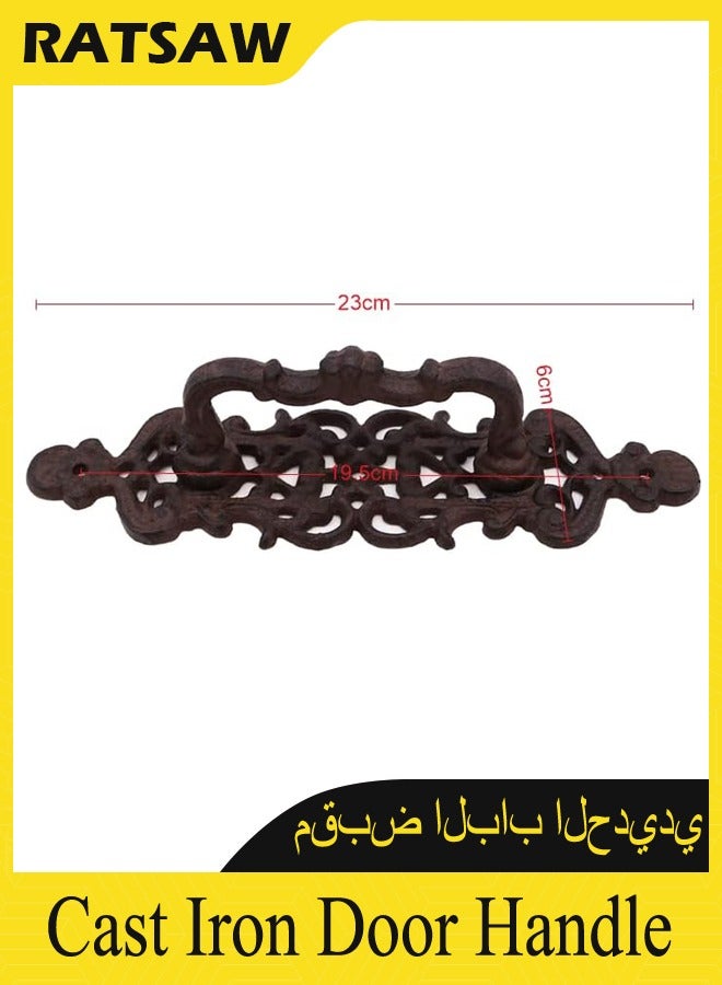 23.5cm Cast Iron Door Handle Heavy Duty Vintage Style Barn Door Wooden Door Pull Handle Passage Home Hallway Closet Garden Gate Shed Cabinet Door Grab Handle Indoor or Outdoor - Image 5