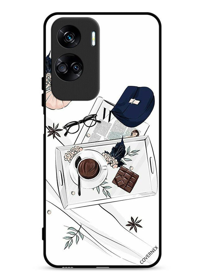 Covernex Honor 90 Lite 5G Protective Case Cover Coffee Chocolate Art  - Image 1