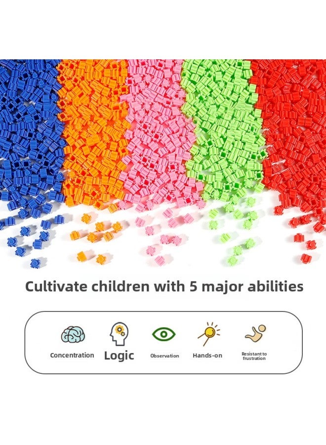 Children's Educational Small Particle Building Blocks Handmade DIY10mm Barrel Flat Miniature Building Blocks Assembling Toys Suit-Color:Barrel D - Image 4