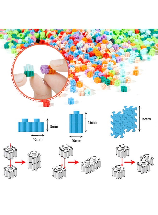 Children's Educational Small Particle Building Blocks Handmade DIY10mm Barrel Flat Miniature Building Blocks Assembling Toys Suit-Color:Barrel D - Image 5