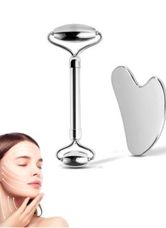 Stainless Steel Facial Roller And Gua Sha Face Body Treatment Reduce Puffiness Facial Tension