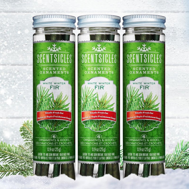 ScentSicles White Winter Fir Scented Christmas Tree Ornaments - 3 Bottles (18 Sticks Total) - Image 2