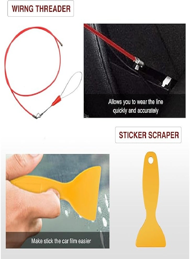 40pcs Practical Trim Removal Tools, Car Clamps Stereo Removal Tool, Car Interior Repair Pry Kit, Precision Hook and Pick Set, Wiring Threader, Car Film Scraper - Image 3