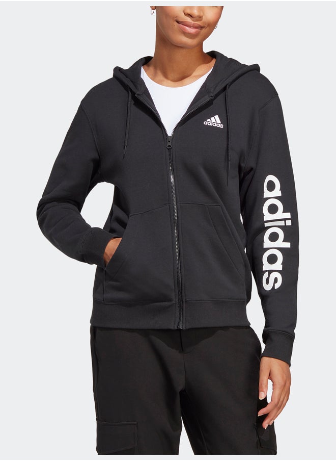 Adidas Essentials Linear Full-Zip French Terry Hoodie  - Image 2