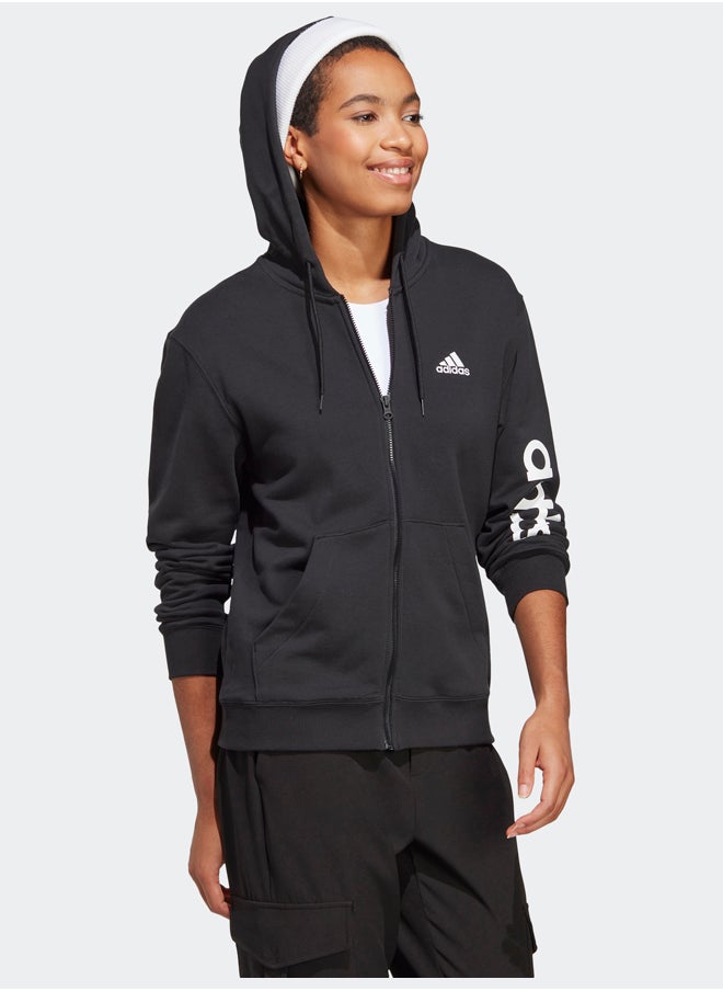 Adidas Essentials Linear Full-Zip French Terry Hoodie  - Image 4