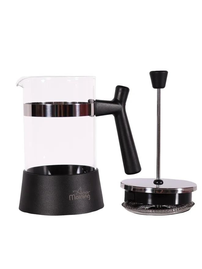 Any Morning Any Morning French Press Coffee and Tea Maker with Fine Mesh Stainless Steel Filters 600ml Black
