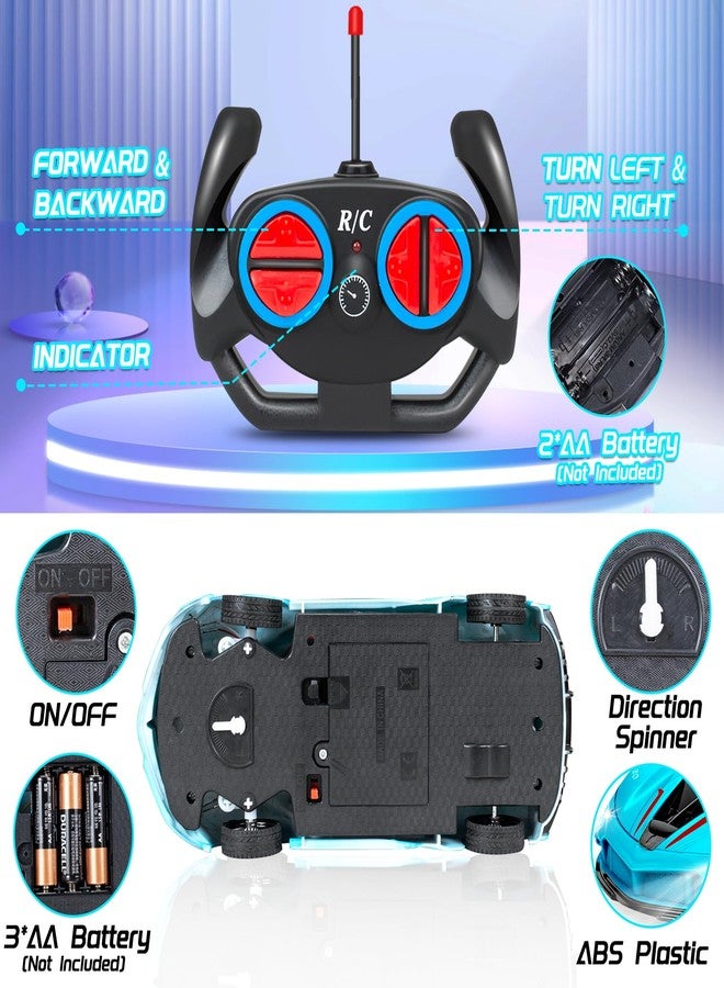 Bloolilies 2 Pack Remote Control Car for Girls 3-5, 1:18 Scale Hobby Rc Cars Toys for Kids Age 3 4 5 6 7 8-12 Year Old- Model Sports Racing Car with Headlights Birthday Easter Gifts for Kids, Pink & Blue - Image 5