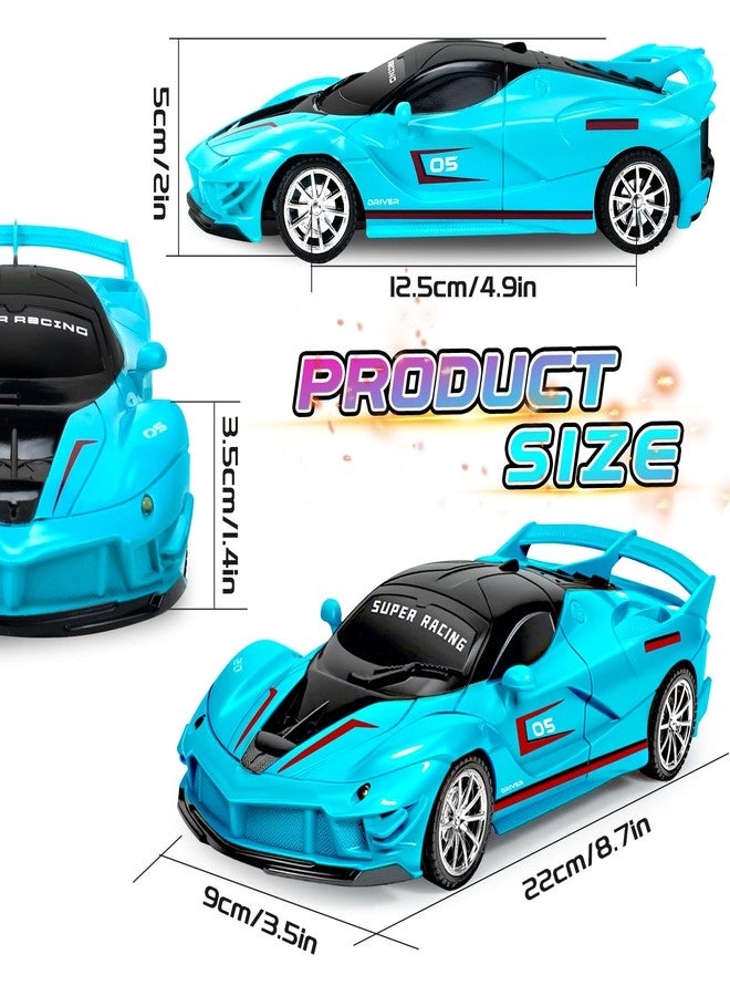 Bloolilies 2 Pack Remote Control Car for Girls 3-5, 1:18 Scale Hobby Rc Cars Toys for Kids Age 3 4 5 6 7 8-12 Year Old- Model Sports Racing Car with Headlights Birthday Easter Gifts for Kids, Pink & Blue - Image 4