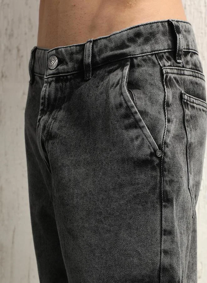 Hubberholme Mid Rise Relaxed Fit Cargo Jeans by Styli