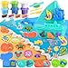 PLAY Ocean Color Dough Kit with Sea Animals Molds Under the Sea Toys Set for Sensory Play Boat Whale Shark Crab Fish Cutters Educational Arts and Crafts Gift for Kids 3 4 5 6 Year Old Boys Girls - Image 2