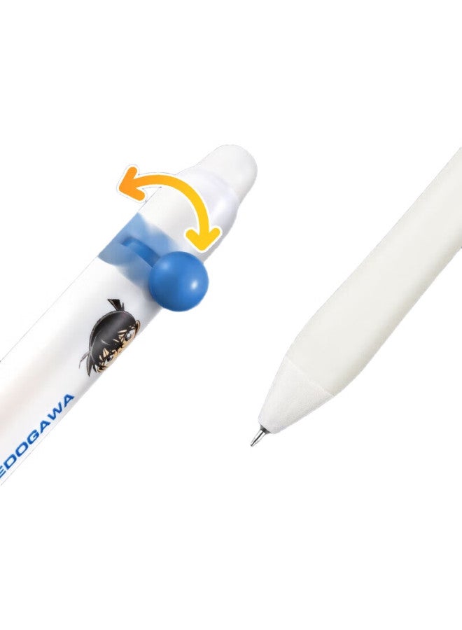 Aihao Detective Conan Erasable Gel Pen 0.5Mm Retractable Pen With St Tip For Elementary School Students' Handwriting Practice, Heat-Sensitive Erasable Pen, Crystal Blue, Conan - Image 2