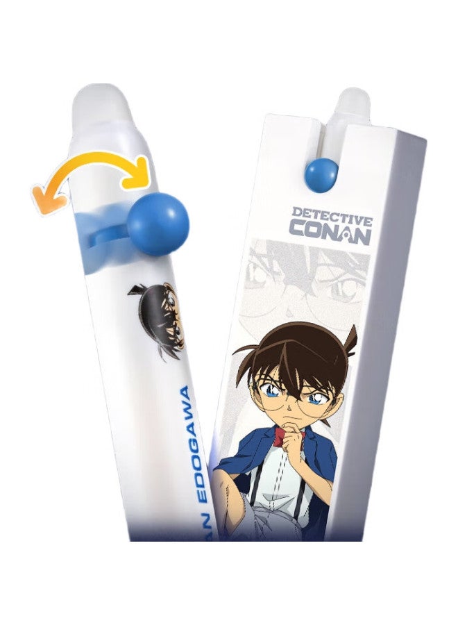 Aihao Detective Conan Erasable Gel Pen 0.5Mm Retractable Pen With St Tip For Elementary School Students' Handwriting Practice, Heat-Sensitive Erasable Pen, Crystal Blue, Conan - Image 3