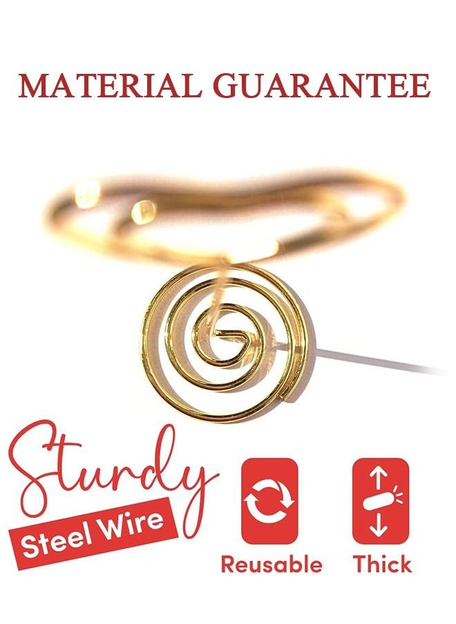 Generic 10 Pcs 2.2inch Card Heart Shape Metal Number Holders, Reusable Carbon Steel Material Card Photo Labels Clips, Wedding Restaurant Card Stands Holder Spiral Base(Gold)  - Image 4