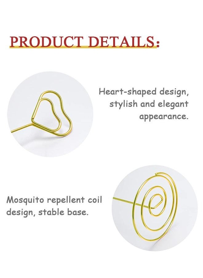 Generic 10 Pcs 2.2inch Card Heart Shape Metal Number Holders, Reusable Carbon Steel Material Card Photo Labels Clips, Wedding Restaurant Card Stands Holder Spiral Base(Gold)  - Image 3