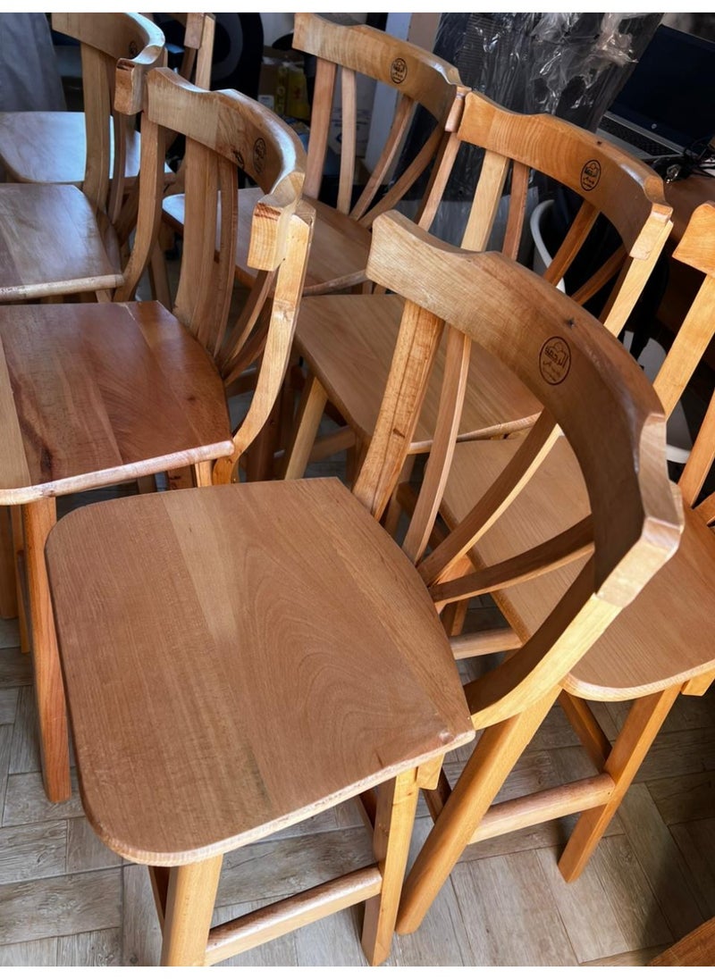 Generic Square high bar stool made entirely of beech wood - 70 cm  - Image 1