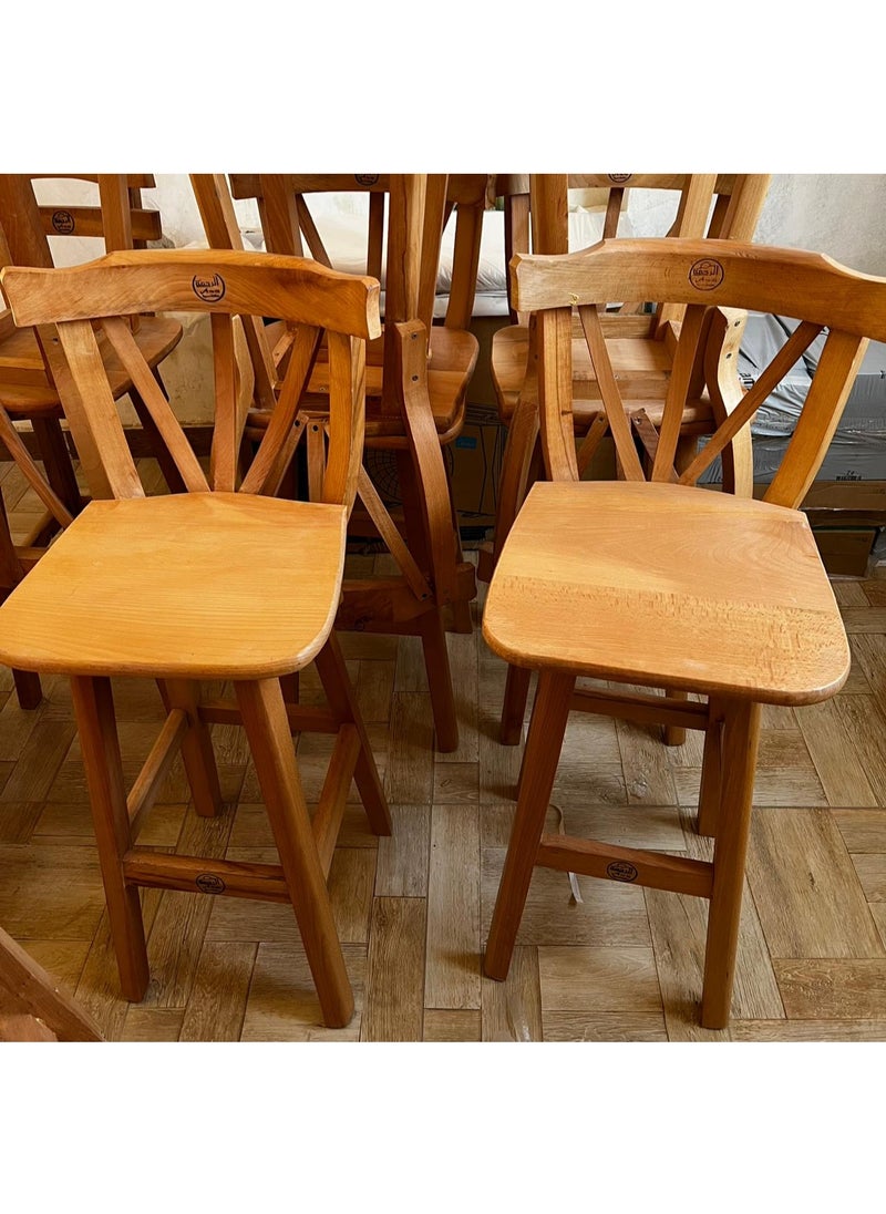 Generic Square high bar stool made entirely of beech wood - 70 cm  - Image 5